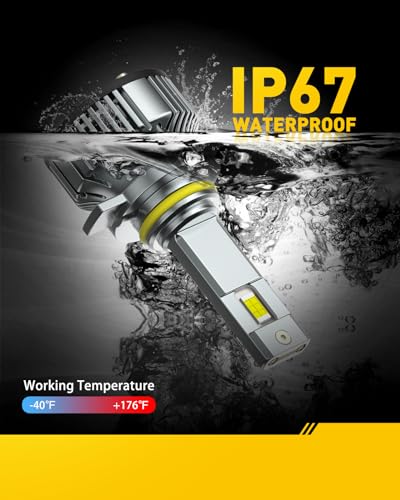 Image of AUXITO 9012 /HIR2 Light Bulbs, 60000LM 6500K Cool White, Long Lifespan, Canbus Ready, HIR2 /9012 Plug and Play Halogen Replacement for Fog Lights, Pack of 2