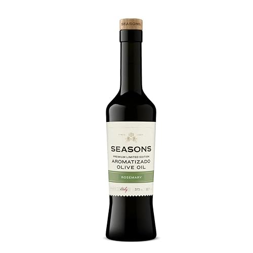 Seasons Aceite de oliva con infusión de romero, terroso y herbáceo, perfecto para asar, asar a la parrilla y focaccia casera (paquete de 2)