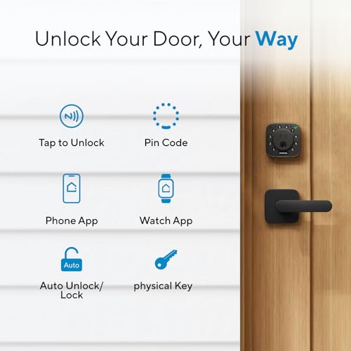 ULTRALOQ Bolt NFC Smart Deadbolt Lock for Front Door, Tap to Unlock with Apple Home Key and Android NFC Built-in Wi-Fi, App Control, Auto-Lock, Works with HomeKit, Alexa, Dual Battery, BHMA Certified thumbnail 3