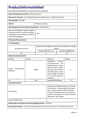 METRO Professional Mini koelkast GPC1088 met glazen deur, metaal/glas, statische koeling, zwart - Afbeelding 8