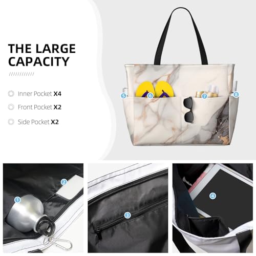 Beach Bags For Women, Beach Tote Bags With Zipper, Swim Pool Bag For Vacation Travel3