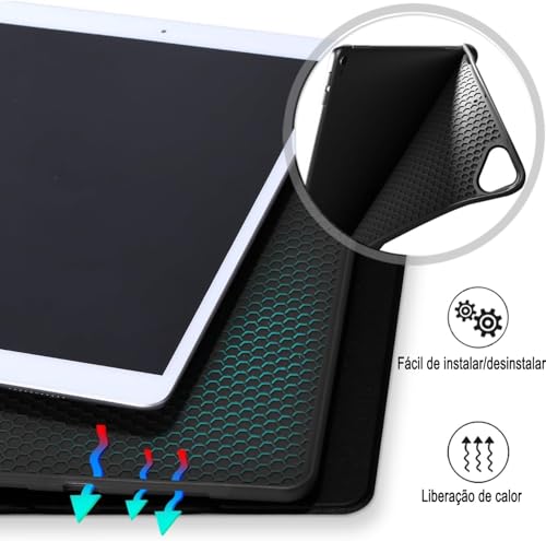 Para iPad Air 3 Case 2019/iPad Pro 10.5 2017 com porta-lápis Capa traseira ultrafina e macia em TPU