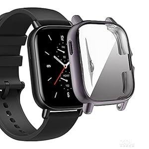 Kompatibel für Amazfit GTS 2 Smartwatch Case Überzogene ultradünne TPU 360 ° Ganzkörper-Displayschutzfolie Full Bumper wasserdichte stoßfeste Displayschutzhülle für Amazfit GTS 2 (Grau)