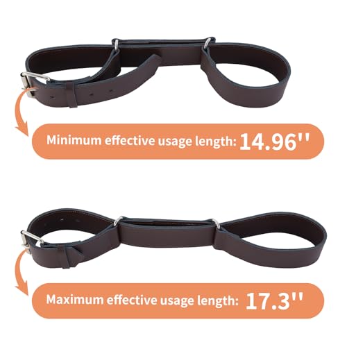 AxtreHeu Horse Hobbles for Horse Legs, 17.3'' Adjustable 2-Leg Hobbles Leather Control Running and Kicking - Thumbnail 5