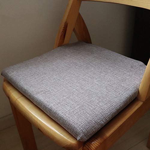 Xpnit Tapis de chaise carré confortable Coussin de siège de bureau simple antidérapant Tapis de salle à manger intérieur avec attaches et fermeture éclair Gris foncé 40 x 40 x 3 cm Cover