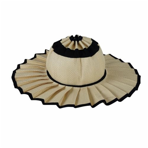 Sombrero reversible de paja para mujer tipo bucket miniatura 1