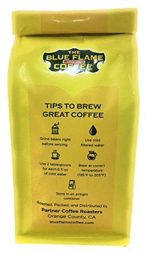 2.2 Pound Blue Flame Decaf Coffee - Whole Bean Coffee - Decaffeinated Dark Roast - 12 Oz Ounce Bag (Pack Of 3) #TOP2
