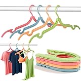12Pcs Travel Hangers Foldable Portable Plastic Hangers Folding Clothes Hangers Space Saving Clothes Hangers for Business Trip Travel