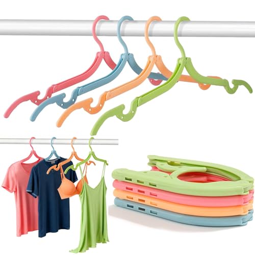 12Pcs Travel Hangers Foldable Portable Plastic Hangers Folding Cl...