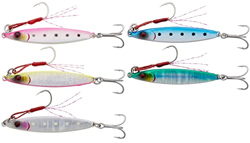 Neptunmaster Set - 5 Flatline TG 4,5cm 15g Pilker + 10 Snaps, Angelset zum Meeresangeln, Meeresköder zum Pilken – Bild 3