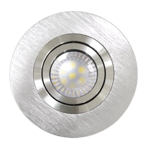 Aro empotrable de aluminio, diámetro 110mm, ideal para iluminación en espacios interiores y exteriores.