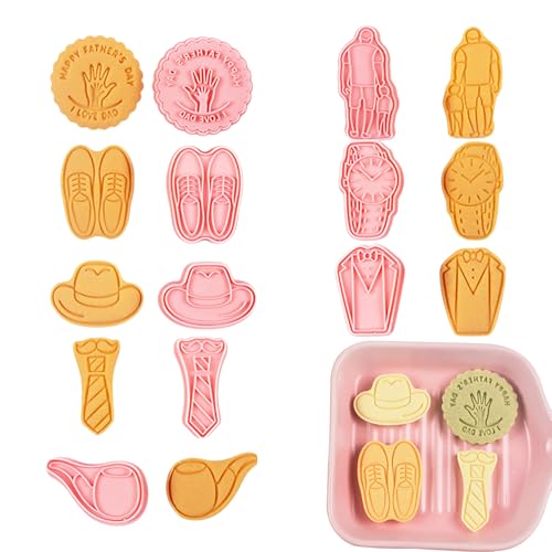 Molde Para Corbata De Padres: Cortador De Galletas Con Sombrero 3D, Molde Reutilizable Para Manualidades De Postres Apto Para Niños Con Característica De Forma Detallada | Ideal Para Hacer Pasteles, G