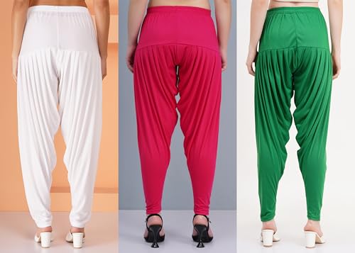 Image of Buy That Trendz Patiyala Pants for Women 3 Combo Patiyala Salwar Harem Viscose Bottoms Pants for Womens