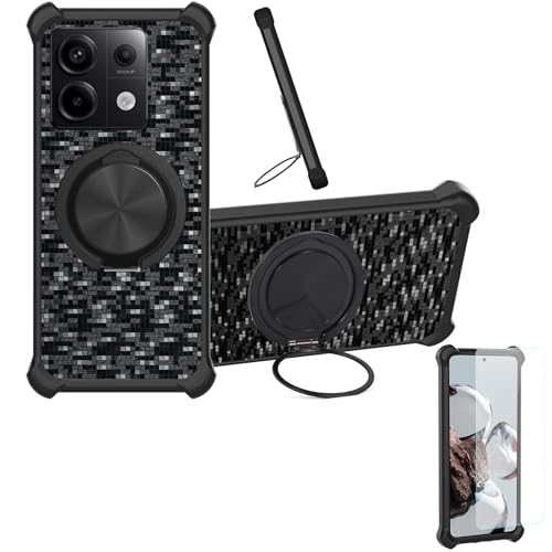 �Ή� Xiaomi Redmi Note 13 Pro 4g �P�[�X Phone Case [1�� 9H+�d�x���� �K���X�t�B����][360°��]���X�^���h�A�}�O�l�b�g��]CX-11-HEI