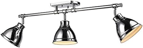 Golden Lighting 3602-3SF CH-WH Duncan Semi-Flush, Chrome with White Shades
