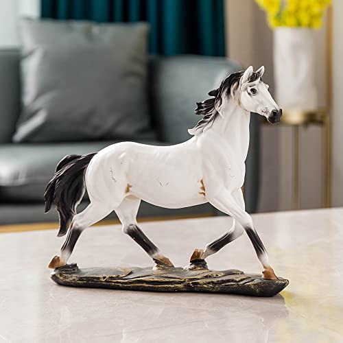 Statue de cheval moderne blanche de 24,5 cm pour salon raffiné