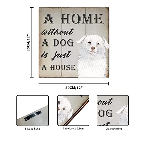 Suspension murale moderne plaque bois message de maison 30 cm