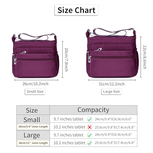 Image of NOTAG Crossbody Bag for Women Waterproof Shoulder Bag Messenger Bag Casual Nylon Purse Handbag