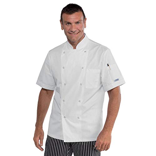 Isacco Giacca Cuoco Classica Bianco, Bianco, XXL