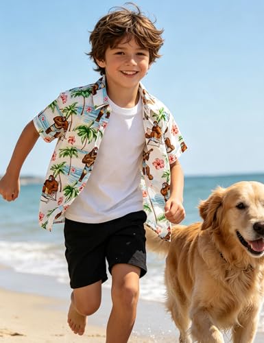 Image of Boys Hawaiian Shirt Kids Button Down Aloha Beach Hawaii Tops 5-14Y