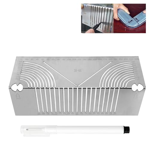 Winkel und Bogen Anreißwerkzeug, 90° Abgerundet Winkel Zeichenlineal, Linear Arc Dual Purpose Scriber, Präzision Linien-Zeichenwerkzeug, Quadratische Stahlrohrverschraubung Markierungswerkzeug
