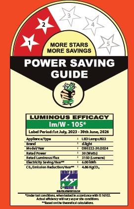 Image of D.LIGHT 30W LED Bulb Color for Home & Office |B22 LED Bulb Base | High Voltage Protection |Eco Friendly Energy Efficient | Pack of 1