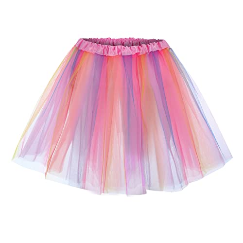 Regenbogen Tüllrock Damen, Tüllrock Bunt, Regenbogen Kostüm Damen, Papagei Kostüm, Tütü Tüll Rock Tutu Tullrock Buntes Bunte Bunten Bunter...