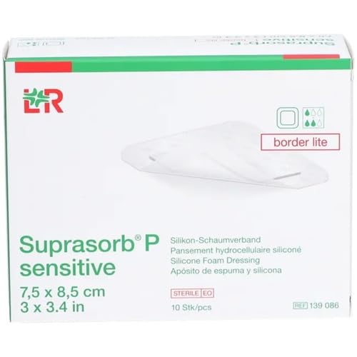 sensitive border lite silikonowy opatrunek piankowy, 5 x 10 cm, sterylny, pojedynczo uszczelniony, 10 sztuk