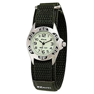 Ravel – gloed in het donker gemakkelijk vast te maken kinderleger camouflagehorloge met actie veilige riem
