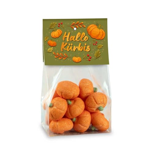 Kürbis Marshmallows 90g | Hallo Kürbis | Halloween Kürbisse | Herbst | Pumpkin Spice Latte Topping | Halloween Süßigkeiten | Geschenk
