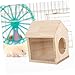 Toyvian Wooden Hamster Hideout Feeding Platform Small Animal Hideaway for Hamsters and Small Pets Play Set