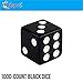 Regal Games Dice Set 6 Sided - Playing Black 16mm - Square Dice for Classroom or Family Game Night - 1000 Dice