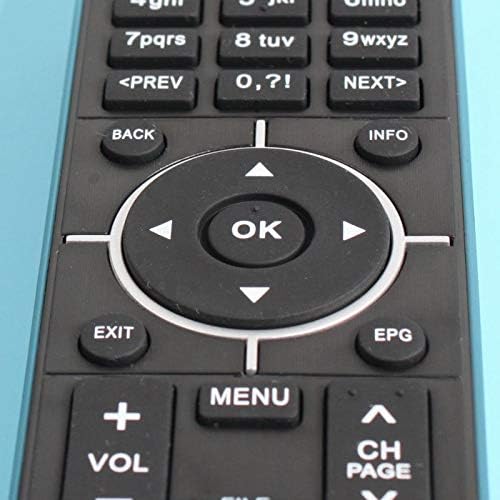 Close-up view of the central navigation and OK buttons on the Kqcibz remote control.
