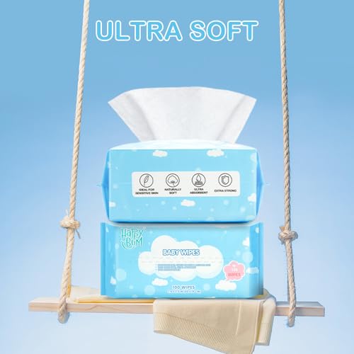 Image of Dry Baby Wipes Sensitive Skin Unscented Soft Travel Wipes for Newborn Face Hands 6 Packs (600 Count)