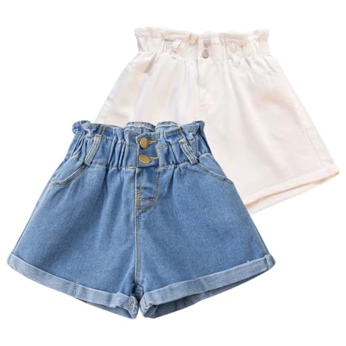 Short en jean pour fille lot de 2 bermudas en denim élastiqués 1-9 ans