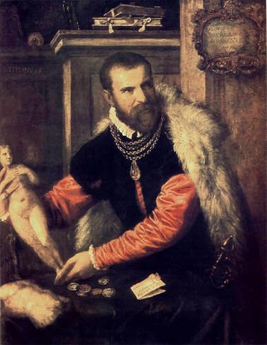 Tableau Toile Portrait de Jacopo Strada Titien Décoration Murale 60x90cm