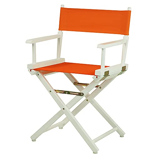 Casual Home 18" Director's Chair White Frame-Tangerine Canvas