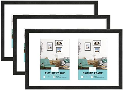 A3 Certificate Picture Frame,2 Pack Black Aluminium Photo Frame with plexiglass for Wall Mount Display,29.7x42 cm,Set of 2