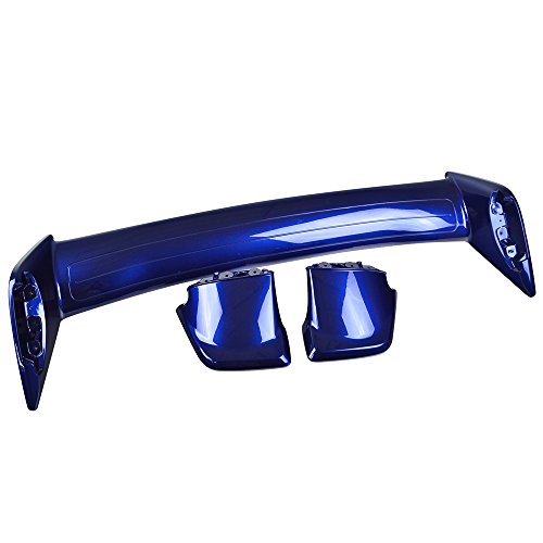 IKON MOTORSPORTS Pre-painted Trunk Spoiler, Compatible With 2012-2016 Subaru Impreza & 2015-2021 WRX STI, STI Style ABS Painted Galaxy Blue Metallic # E8H Trunk Wing