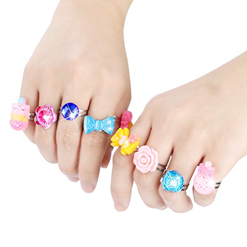 Hifot 24 Pezzi Anelli Regolabili per Ragazze
