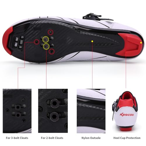 Image of Mens Womens Cycling Shoes Compatible with Peloton Bike Indoor Outdoor Road Bike Riding Shoes with Look Delta Cleats Pre-Installed Clip in Pedal