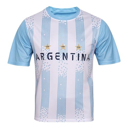 Genérico 2026 Camiseta de fútbol for Hombres Camiseta de fútbol Retro del Equipo Nacional Vestido de Partido de Entrenamiento de poliéster Transpirable(Argentina,XXL)