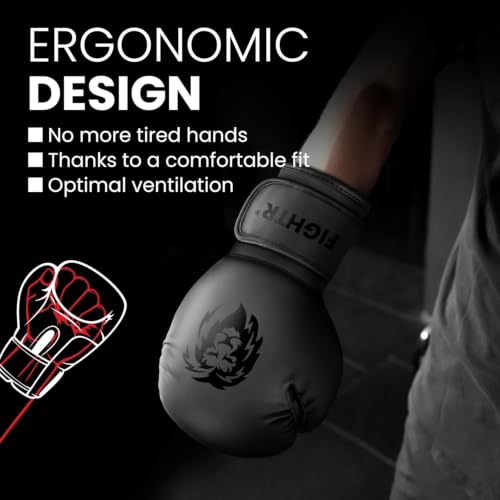 Image of FIGHTR Boxing Gloves - Pro Training Sparring Gloves | Maximum Protection & Stability for Boxing, MMA, Muay Thai, Kickboxing & Punching Bag Men Women Focus Mitts 8 10 12 14 16oz