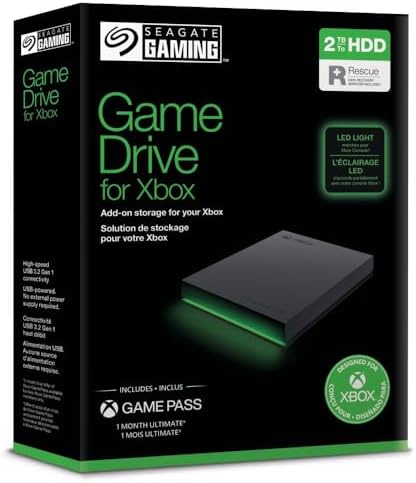 Seagate Game Drive for Xbox 2TB, External Hard Drive Portable, US...