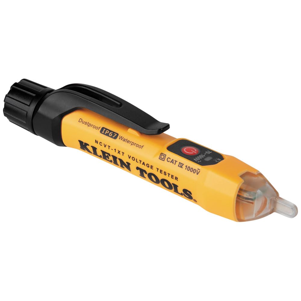 Klein Tools NCVT1XT Voltage Tester, Non-Contact Low Voltage Tester Pen, 70V to 1000V AC, Durable IP67 Tester is Dustproof and Waterproof