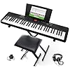 Alesis Melody 61 MK4 Keyboard Piano for Beginners with 61 Keys, Speakers, Stand, Bench, Headphones, Tablet/Sheet Music Stand, 300 Sounds and Music Lessons