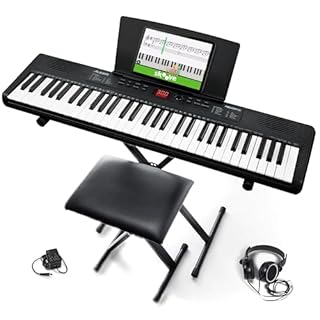 Alesis Melody 61 MK4 Keyboard Piano for Beginners with 61 Keys, Speakers, Stand, Bench, Headphones, Tablet/Sheet Music Stand, 300 Sounds and Music Lessons