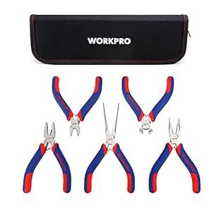 WORKPRO W001305 Mini-precisie-tangen-set, sieradentangen-set, 5-delig