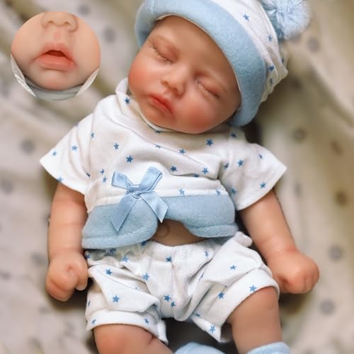 Muñeca Recién Nacido Silicona 13 Pulgadas Niño Realista miniatura 1