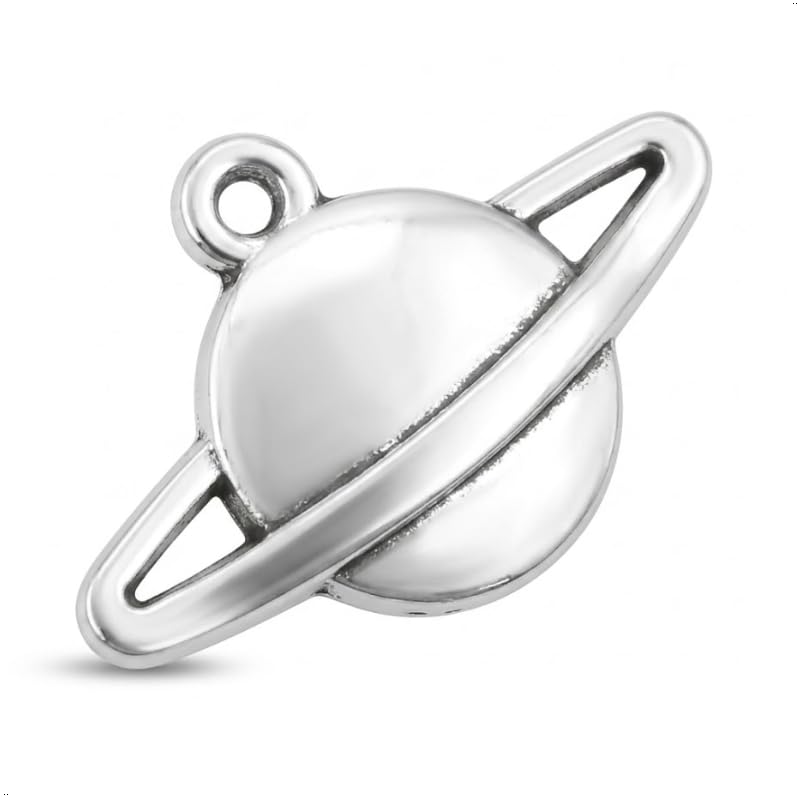 25 Breloques Saturne Argentées 20x13mm pour la Création de Bijoux DIY